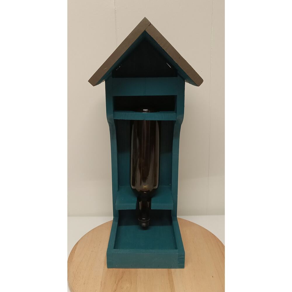 Handcrafted Wine Bottle Bird Feeder Wooden 20in. Tall